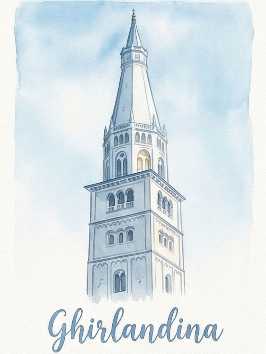 Acquerello Ghirlandina — Monolocale, azzurri e grigi